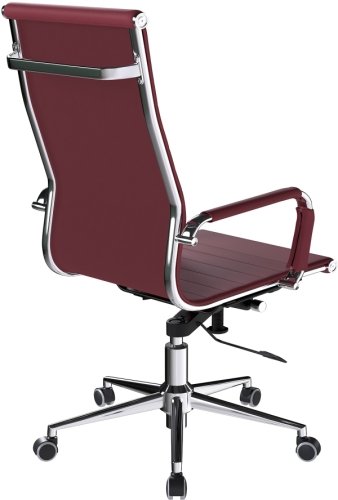 Designer Epsom  High Back Ribbed Leather Office Chair Swivel Ox Blood