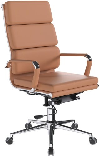 Designer Epsom  High Back Softpad Leather Office Chair Swivel Coffee Brown