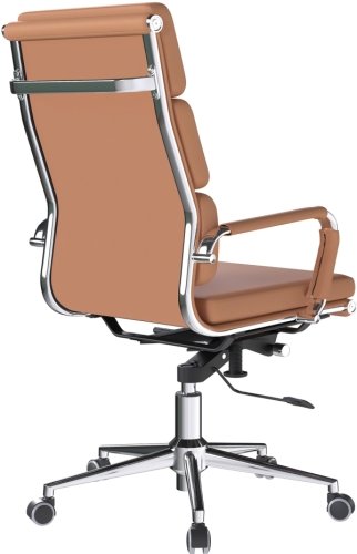 Designer Epsom  High Back Softpad Leather Office Chair Swivel Coffee Brown