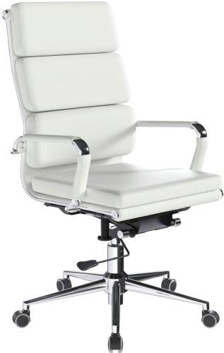 Designer Epsom  High Back Softpad Leather Office Chair Swivel White