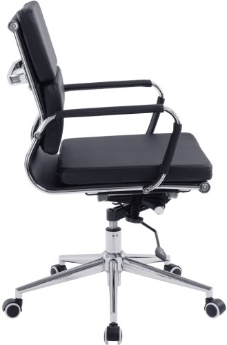  Designer Epsom  Medium Back Softpad Leather Office Chair Swivel Black 