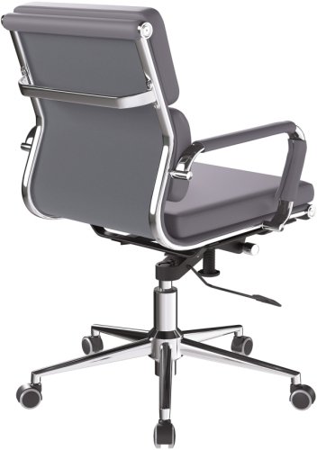  Designer Epsom  Medium Back Softpad Leather Office Chair Swivel Grey