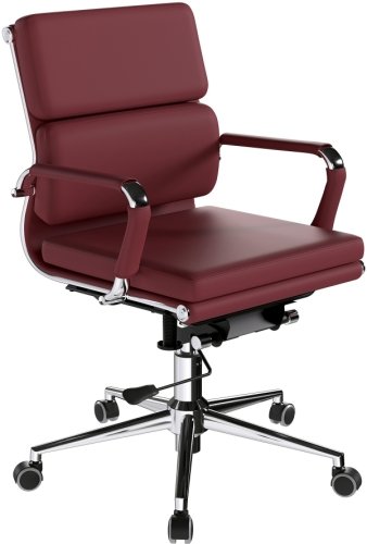 Designer Epsom  Medium Back Softpad Leather Office Chair Swivel Ox Blood 