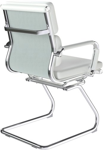 Designer Epsom  Medium Back Softpad Leather Visitors Cantilever Office Chair White