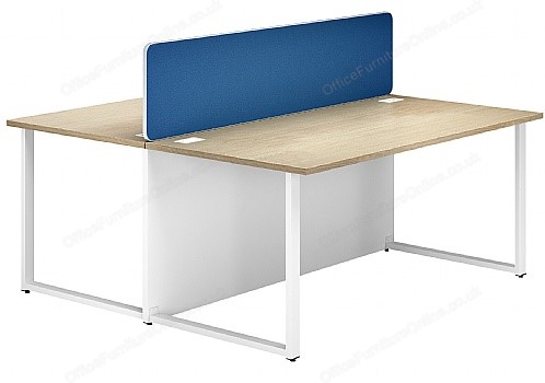 Next Day Back to back oak desk with blue economy screen 1200