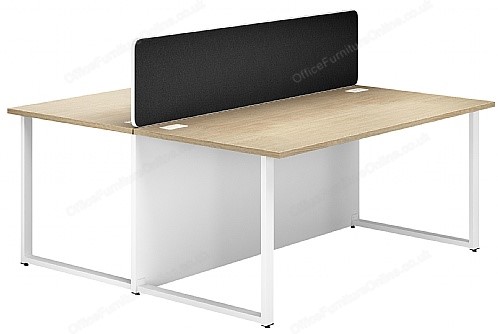 Next Day Back to back oak desk with economy screen 1200