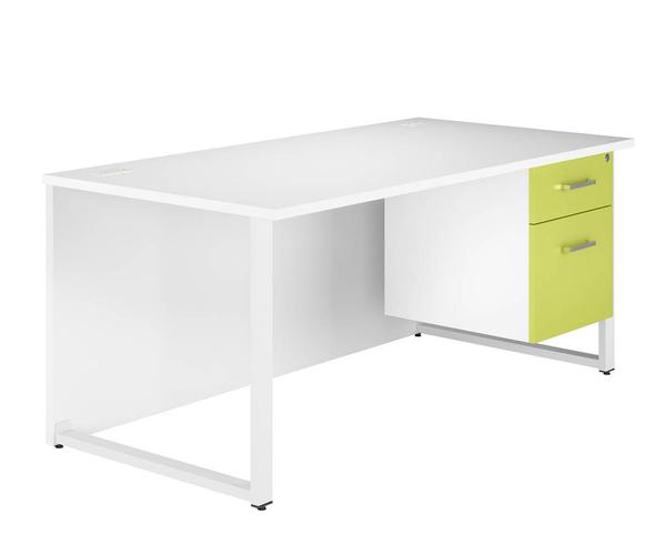 Next Day Green Single Pedestal Desk 1600