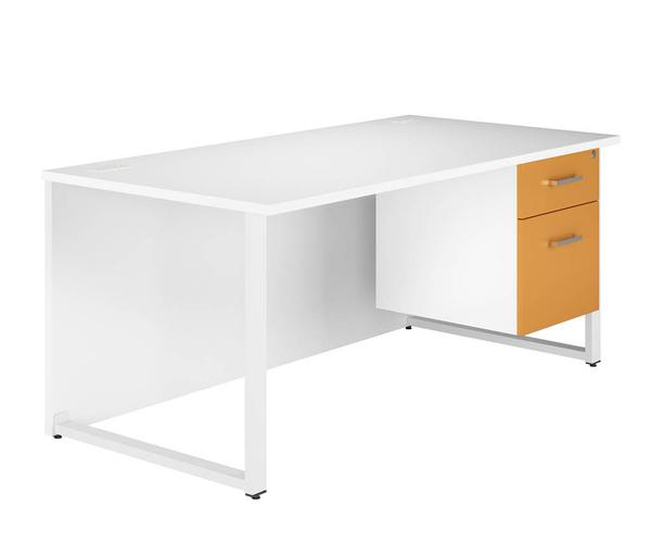 Orange Single Pedestal Desk 1600
