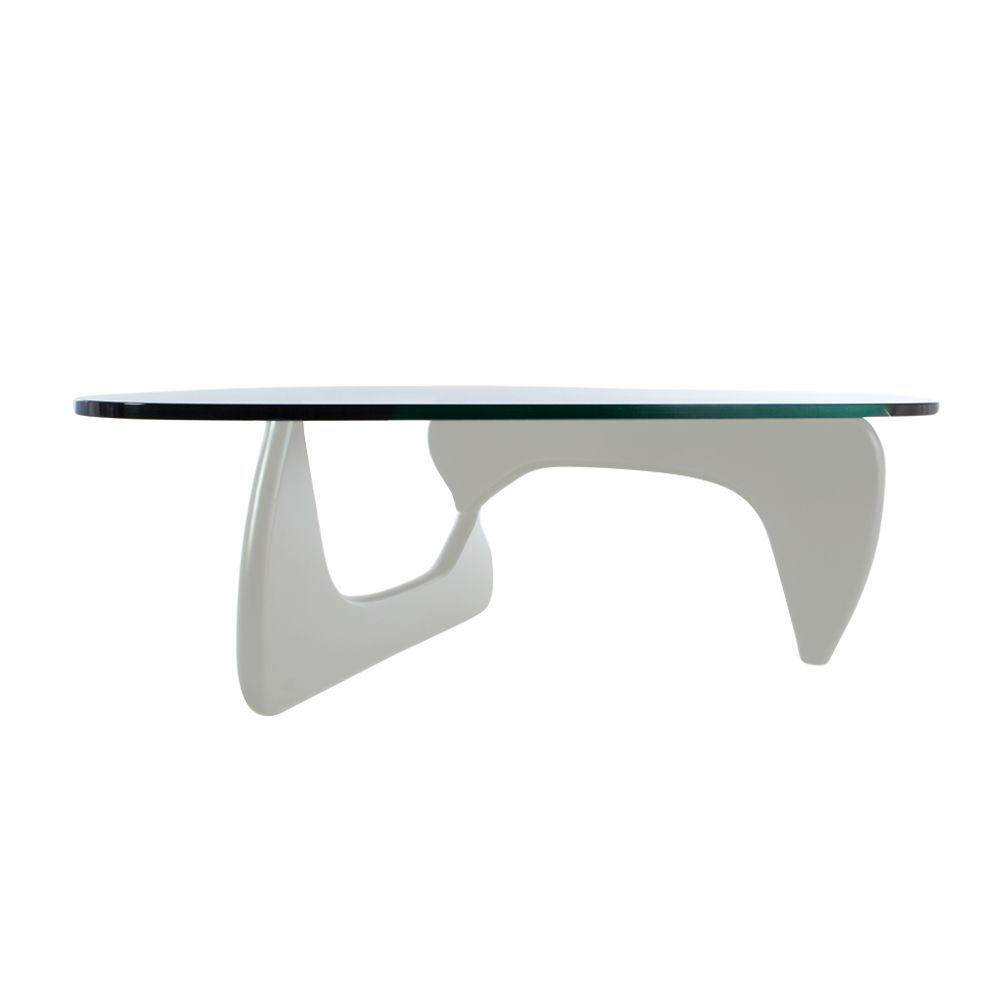 Noguchi inspired Designer Notting Hill style Grey base triangular coffee table 19mm glass top