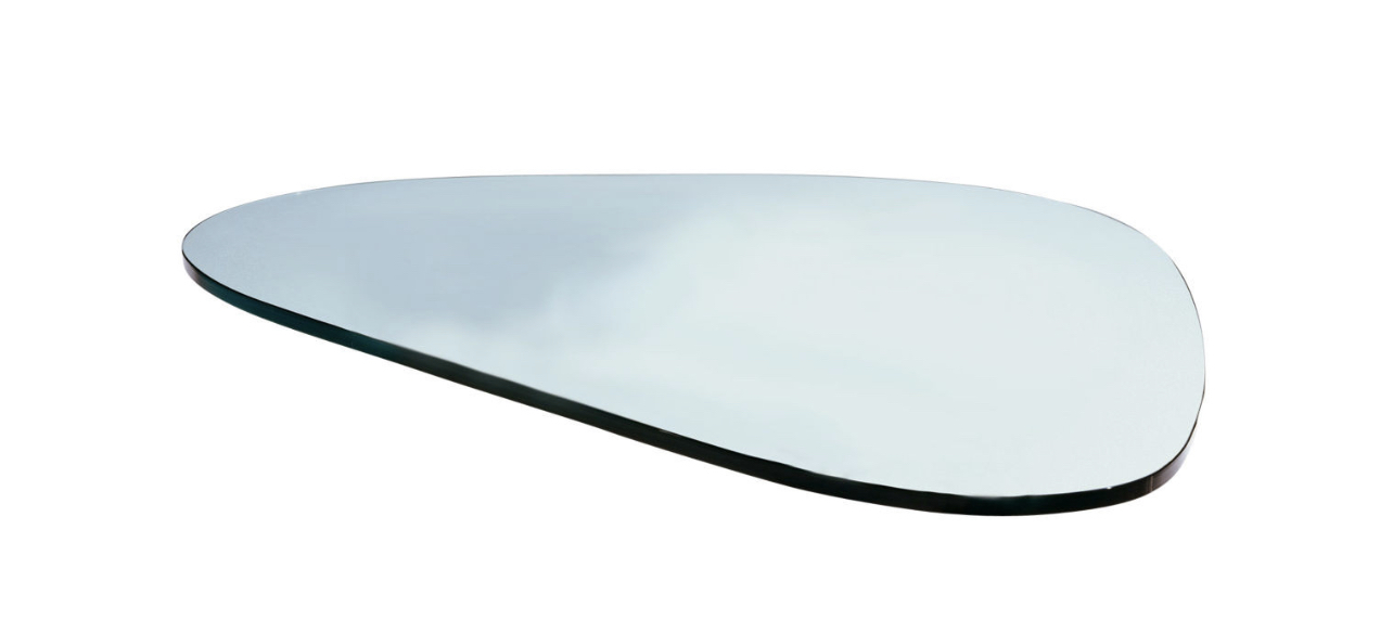 Noguchi inspired Designer Notting Hill triangular Glass top 19 mm  thick - 1300 mm x 920 mm 