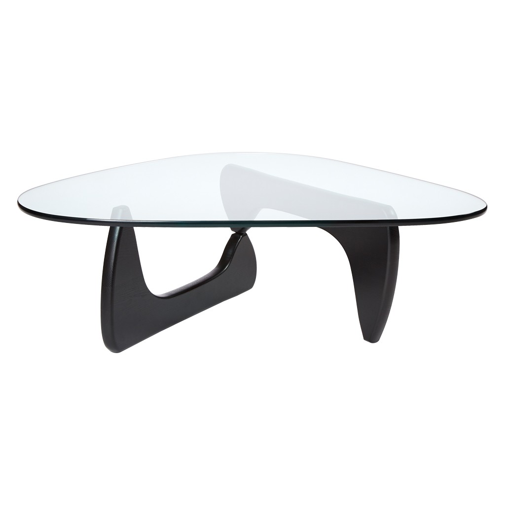 Noguchi inspired Designer Notting Hill black ash  triangular  coffee table 8mm glass top CURRENTLY IN STOCK 