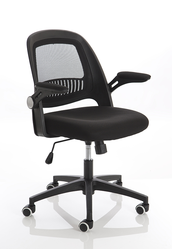 Eco Task Operator Mesh Black and Black Chair With Folding Arms