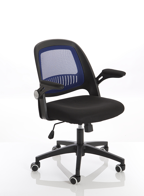 Eco Task Operator Mesh Black and Blue Chair with Folding Arms