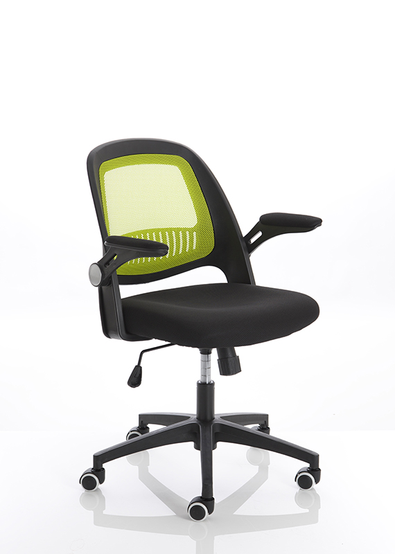 Eco Task Operator Mesh Black and Green Chair With Folding Arms