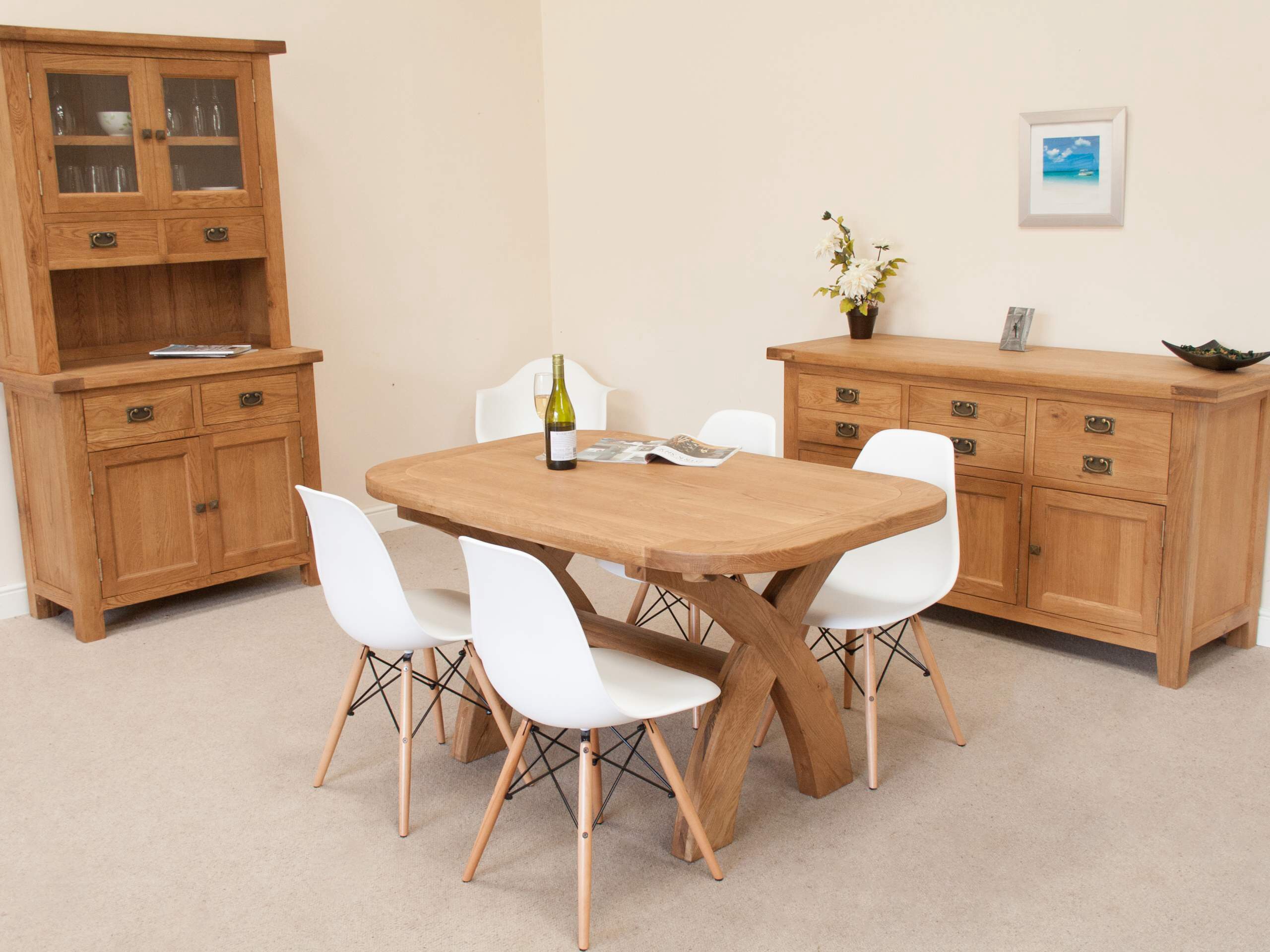 Oak table and  chair set 