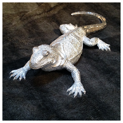 Ornamental Lizard Silver Deluxe Polyresin