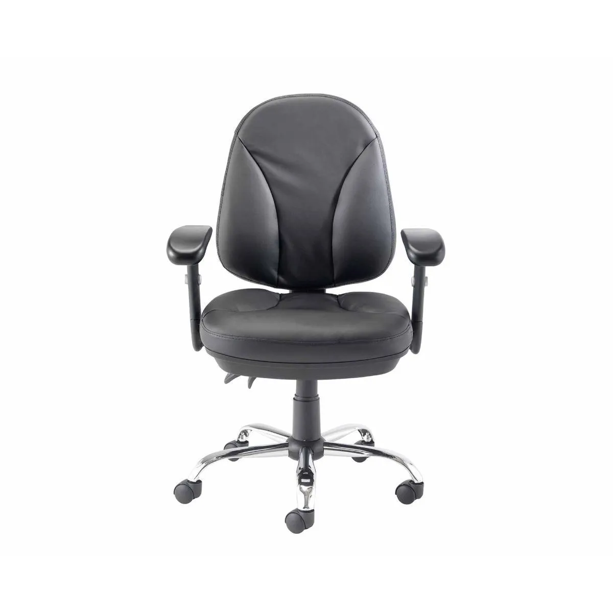 Puma Twin Lever Operators Chair Black Vinyl faux leather  Height Adjustable Arms asynchronous mechanism 