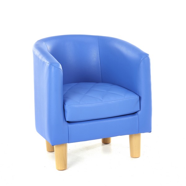 Blue Quilted Tub Chair