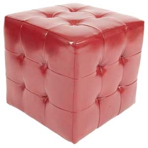 Leather quilted stool 1