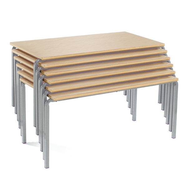 Rectangular Classroom Tables 1200x600 Spiral Stacking fully welded PVC or MDF edge