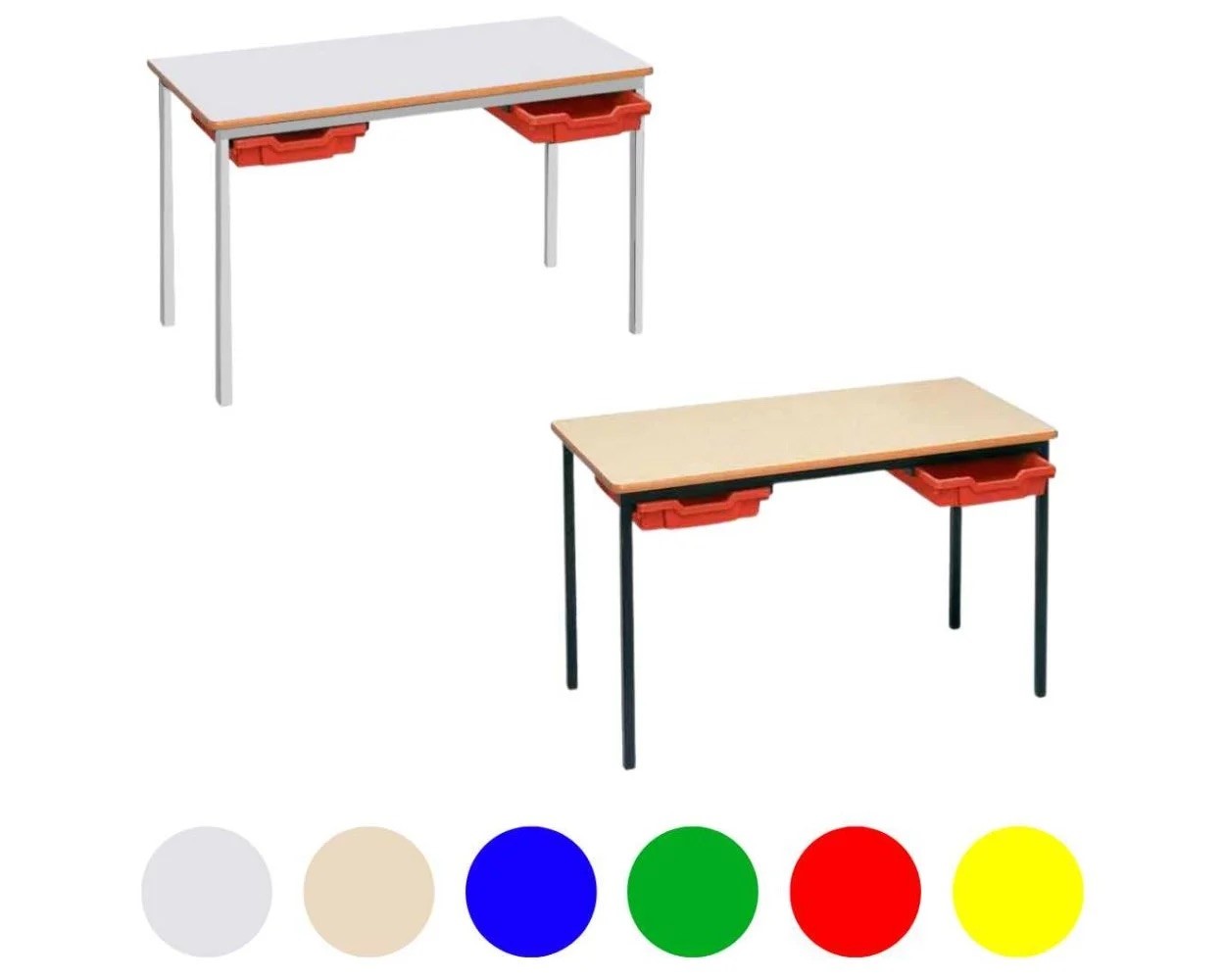 Rectangular Classroom Tables 1200x600 With Trays