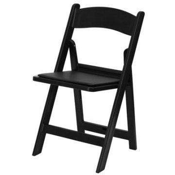 Resin folding padded chair black