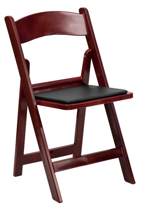 Resin folding padded chair brown