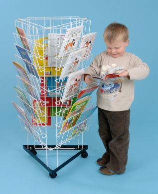 Small Mobile 3 Sided Book Rack