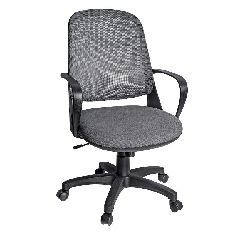 Soho budget grey mesh back adjustable ergonomic operators chair with grey fabric seat  black frame