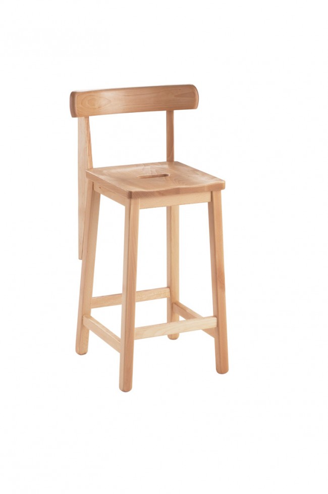 Solid beech wooden  laboratory stool in various heights 