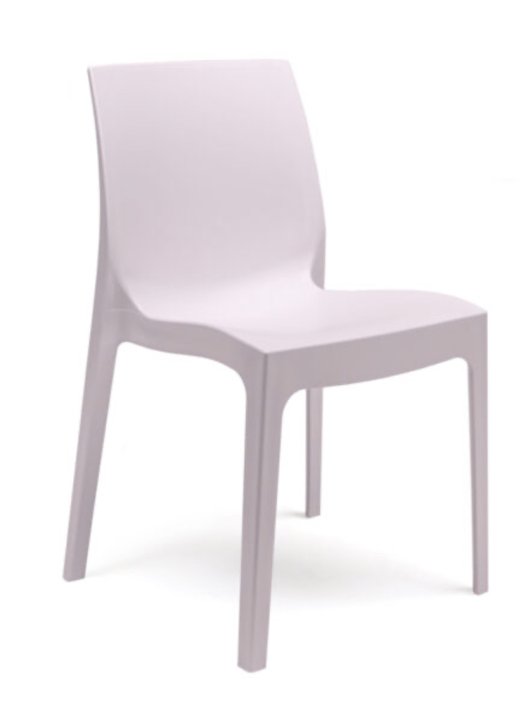 Strata Indoor or Outdoor polypropylene chair stacks 8 high pastel colours Grey Lilac