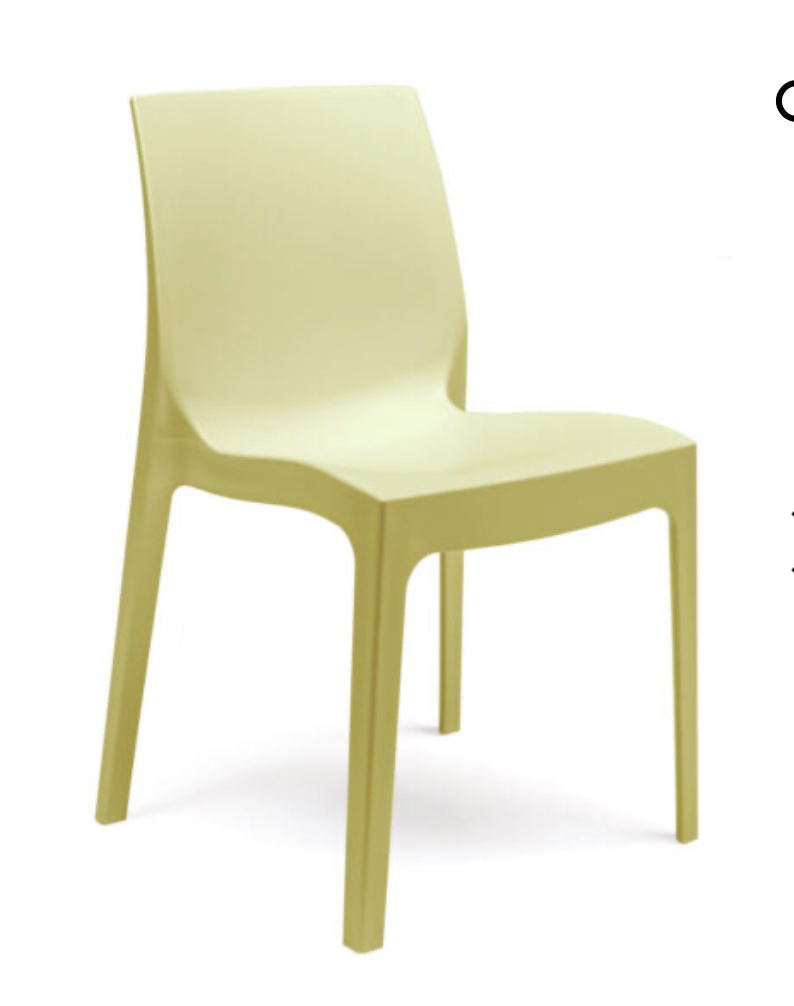 Strata Indoor or Outdoor polypropylene chair stacks 8 high pastel colours Leek Green