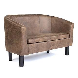 Tan leather sofa