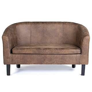 Tan leather sofa