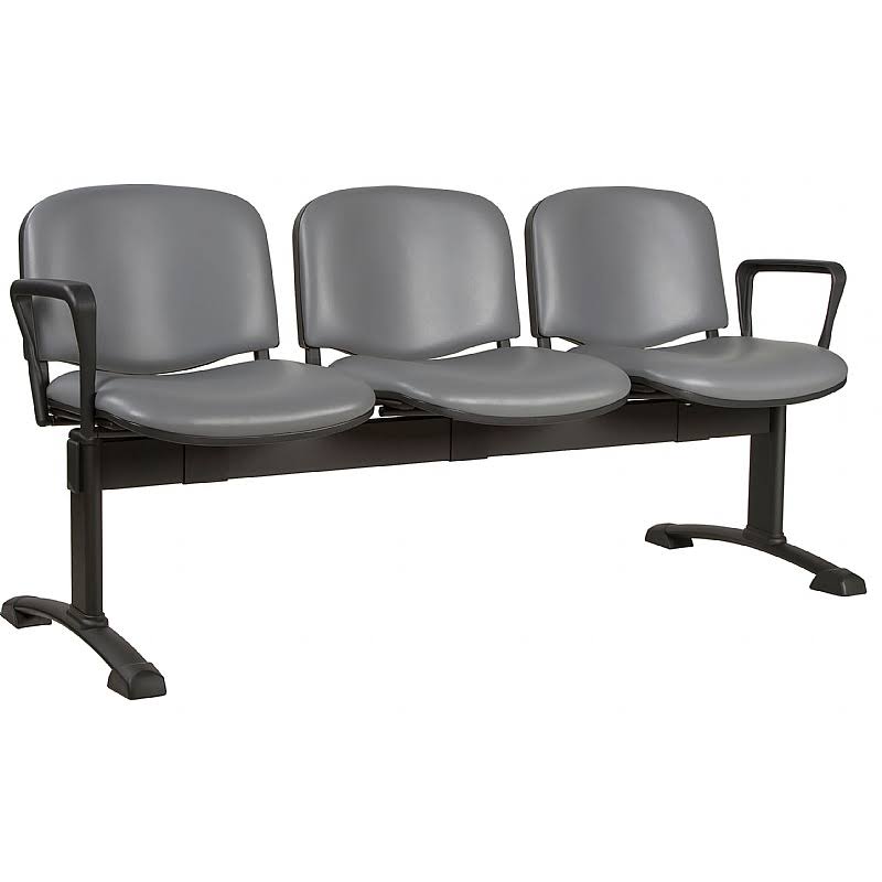 Two seater beam seat lexaire vinyl  with a table 