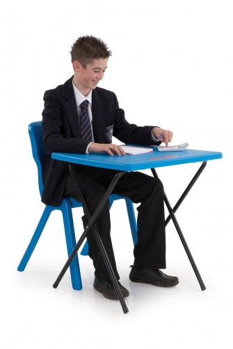 Titan Folding Exam Desk blue or charcoal 