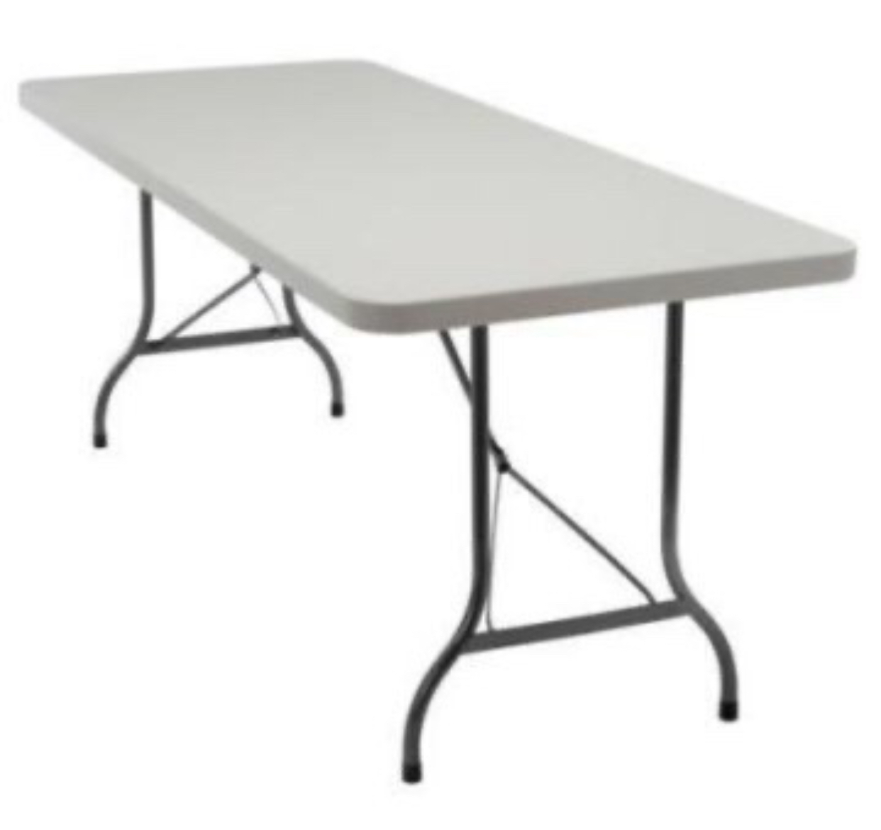 White 8 ft x 2ft 6 inch folding trestle white blow moulded table