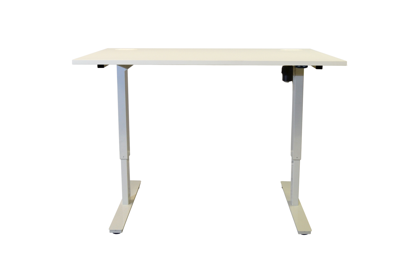  Electric Height Adjustable Sit Stand Desk  White Top Silver leg various sizes and finishes