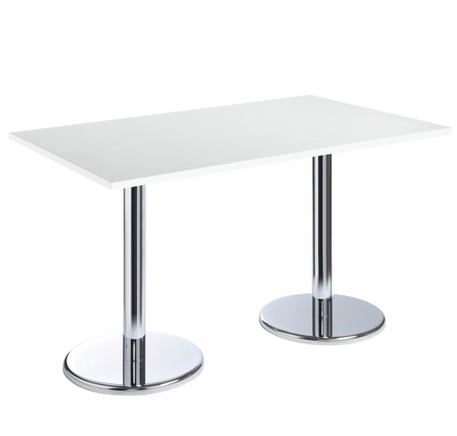 Pisa 1600x800mm Bistro Table - White/Chrome
