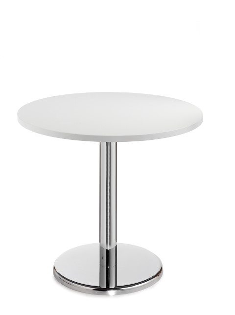 Pisa 700mm Square Bistro Table - White/Chrome