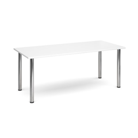 1800 Flexi Table Chrome radial Legs-White