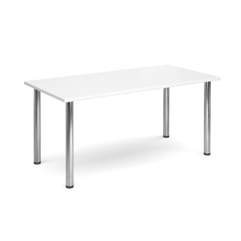 1600 Flexi Table Chrome radial Legs-White