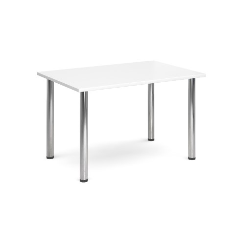1300 Flexi Table Chrome radial Legs-White