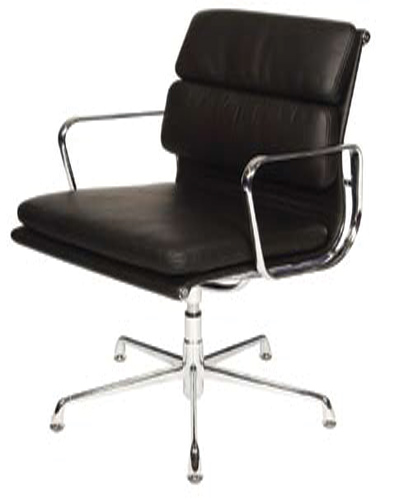 Designer Epsom Office Padded Low Back Boardroom Chair Black faux leather 
