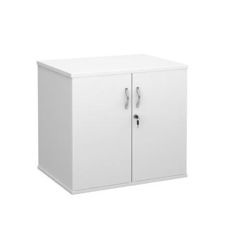 Desk High Cupboard with Doors in White
