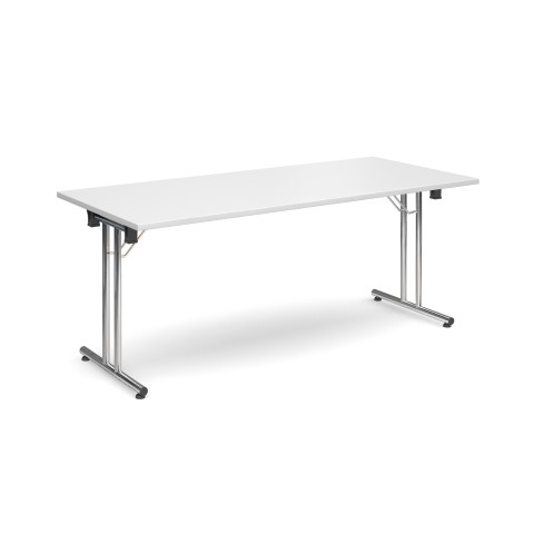 1800 Flexi Table Chrome Fold Legs-White