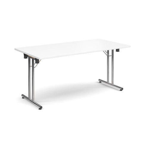 1600 Flexi Table Chrome Fold Legs-White