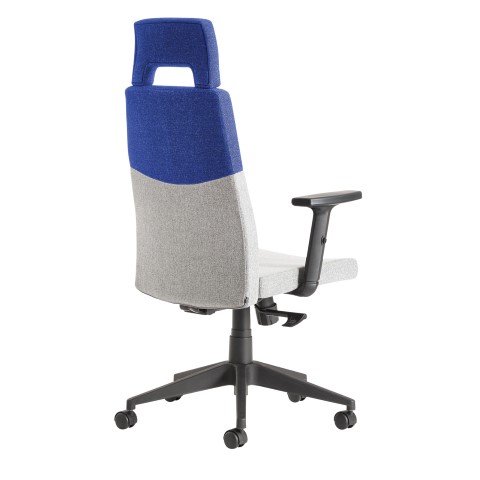 Leon fabric managers chair - grey and blue