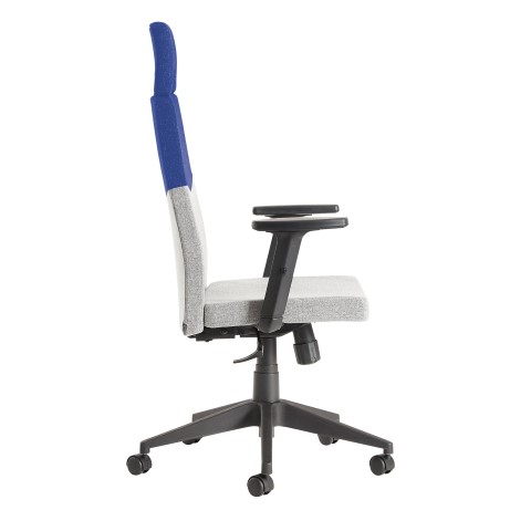 Leon fabric managers chair - grey and blue