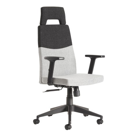 Leon fabric managers chair - grey and black